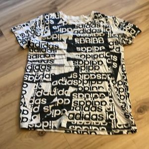 Adidas Small Black and White T-Shirt